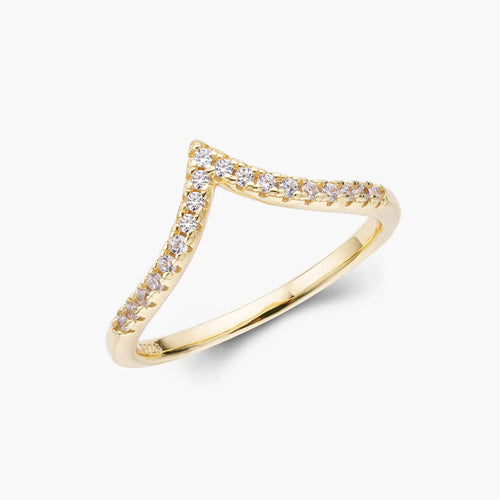 Pavé Wishbone V | Stacking Ring